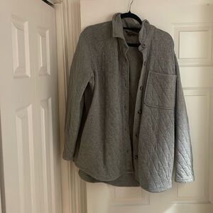 Gray button up shacket